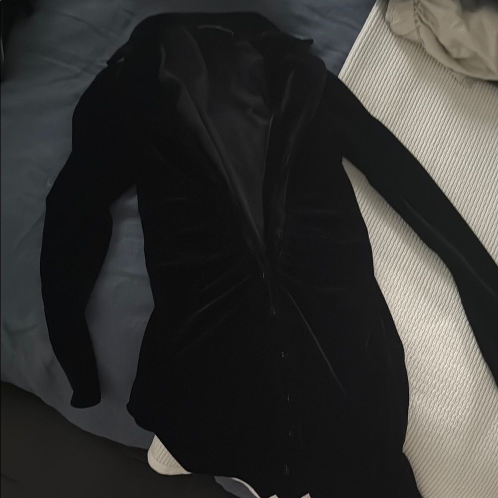 Minkpink black velvet mini dress